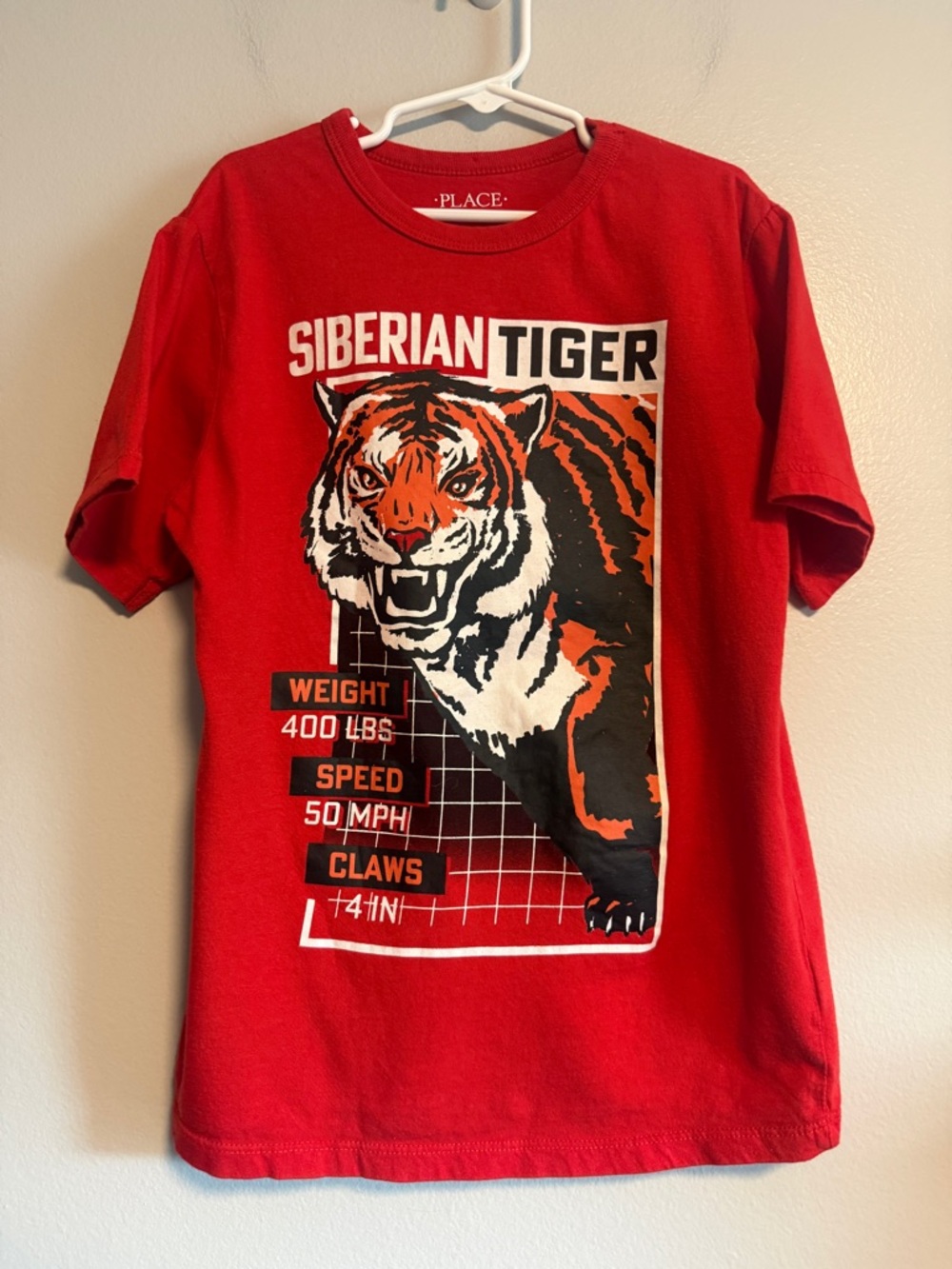 Children’s Place Red Siberian Tiger Graphic Tee Size M 7/8